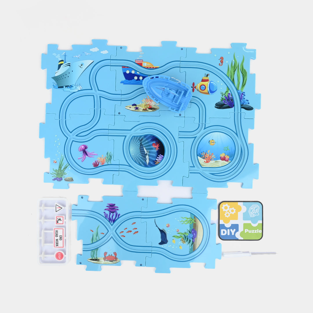 Rail Car Jigsaw DIY Puzzle Theme Track Set