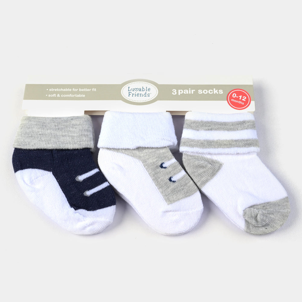 INFANT BABY 3 PAIR SOCKS | 0-12M