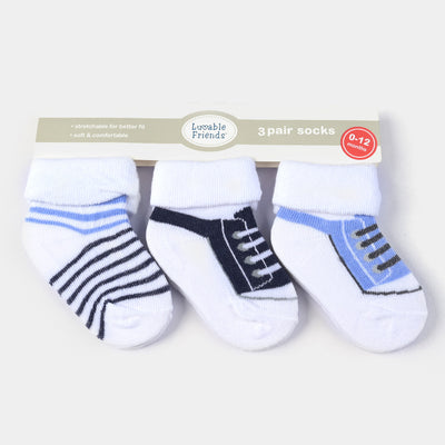 INFANT BABY 3 PAIR SOCKS | 0-12M