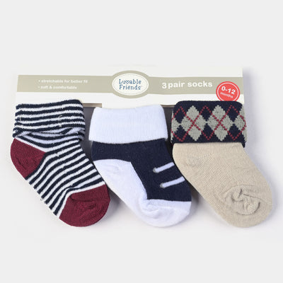 INFANT BABY 3 PAIR SOCKS | 0-12M