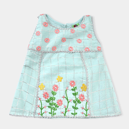 Infant Girls Organza 3PCs Suit Pretty Flower | Mint Green