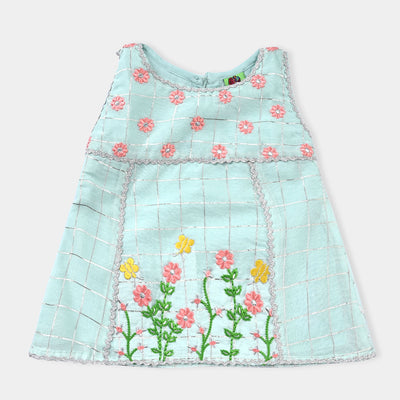 Infant Girls Organza 3PCs Suit Pretty Flower | Mint Green