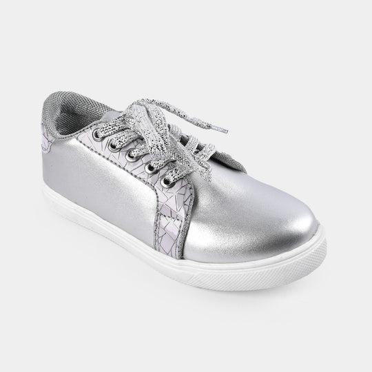 Girls Sneakers 40-119-SILVER