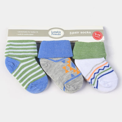 INFANT BABY 3 PAIR SOCKS | 0-12M