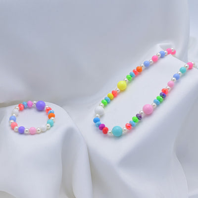 Elegant Beaded Necklace & Bracelet For Girls