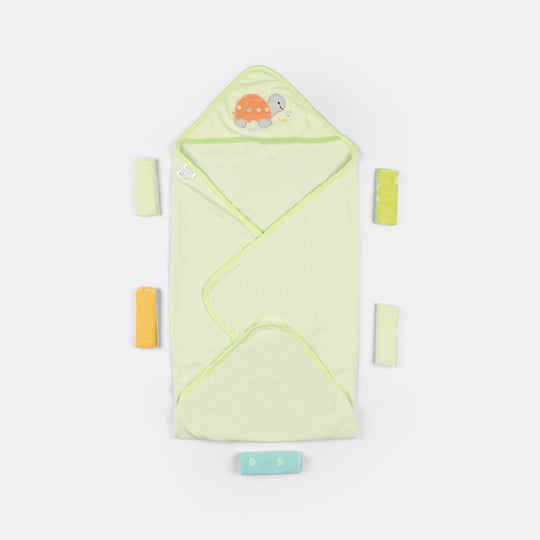 Baby Hooded Bath Towel + 5 PCs Face Towel