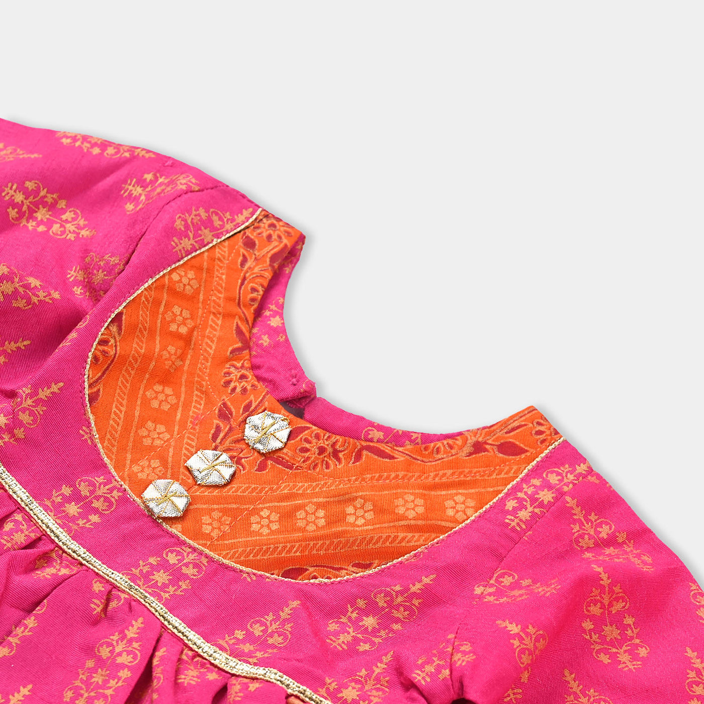Infant Girls Raw Silk 3PCs Suit Rang Snapshot | Pink