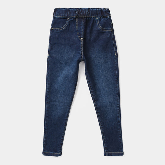 Girls Denim Stretch Jegging (Basic) - Dark Blue