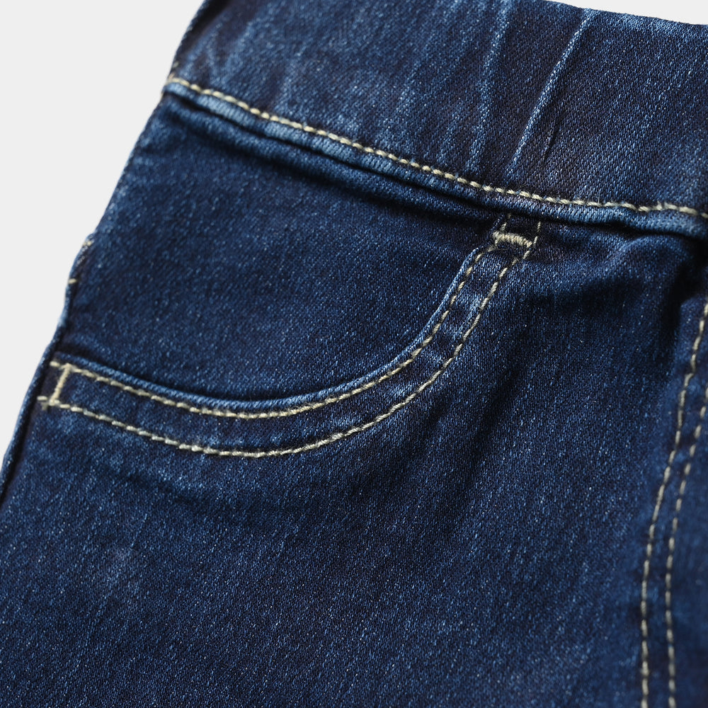 Girls Denim Stretch Jegging Basic-DARK BLUE