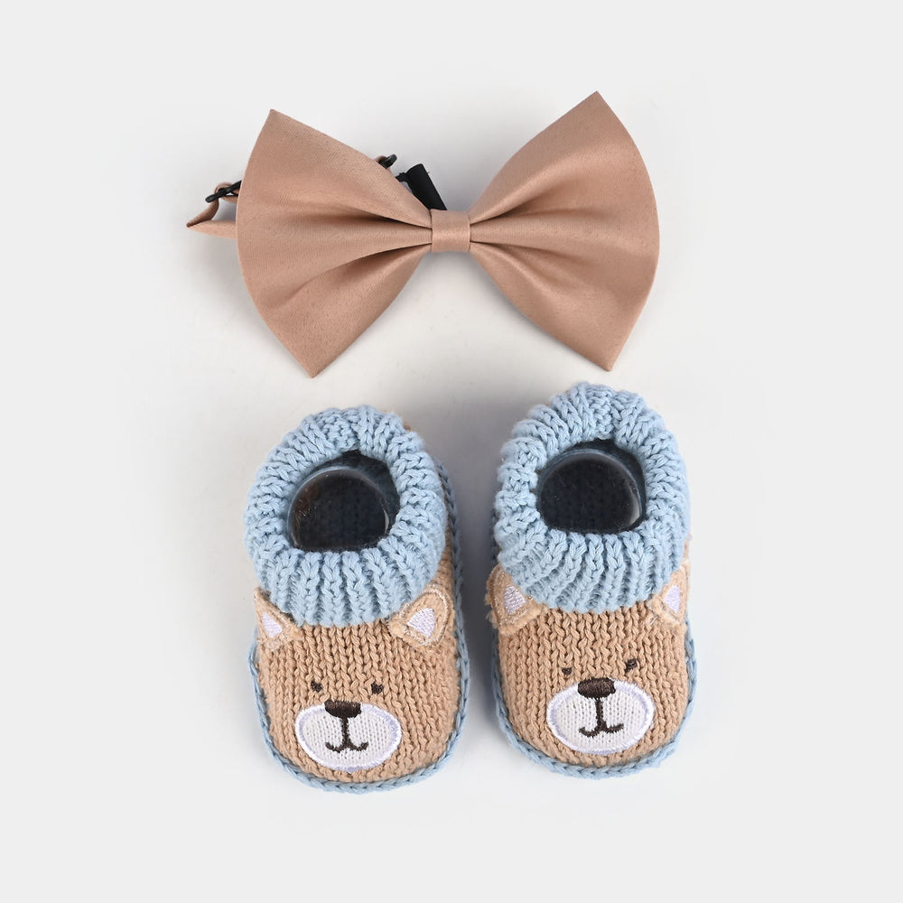 Woolen Baby Socks/Shoes With Bow | 0-6M