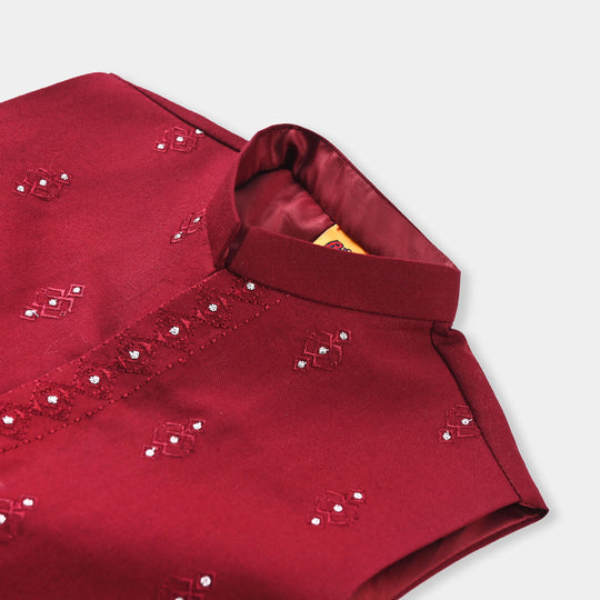 Boys Oxford Waistcoat LURE DOTS-MAROON