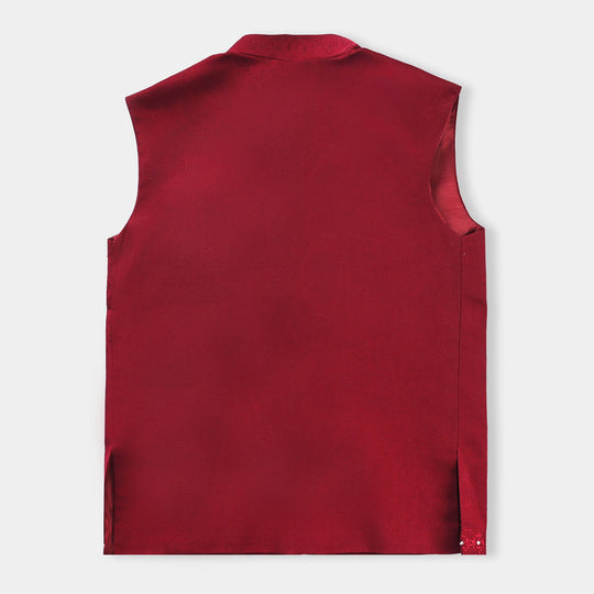 Boys Oxford Waistcoat LURE DOTS-MAROON