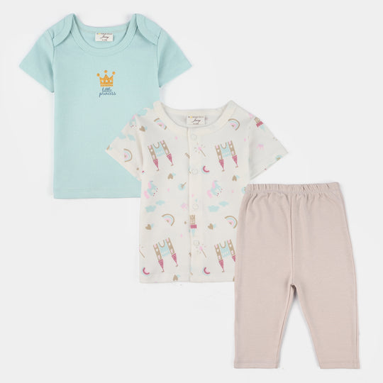 Infant Girls Jersey/Terry 3Pc Gift Set 287 - Blue