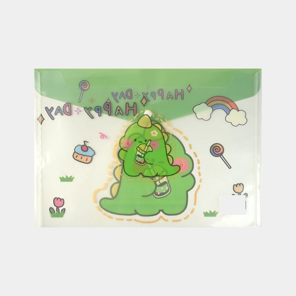 Clear Bag Button File Plastic Folder