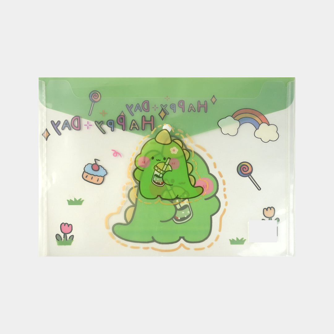 Clear Bag Button File Plastic Folder