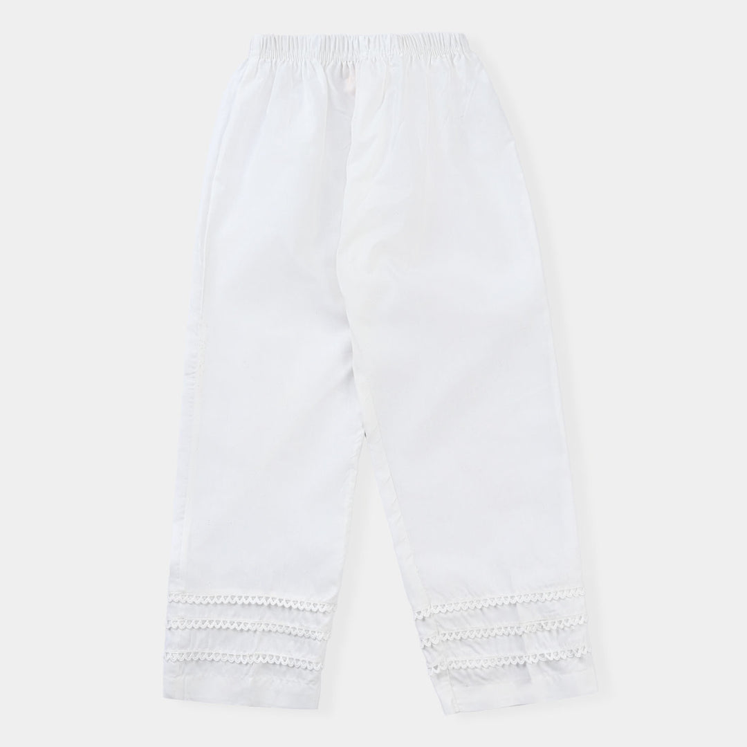 Girls Cotton Trouser -White