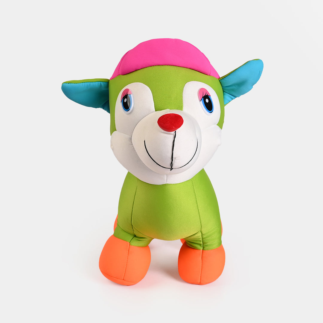 Soft Bean Cute Dog With Cap Toy - Yellow