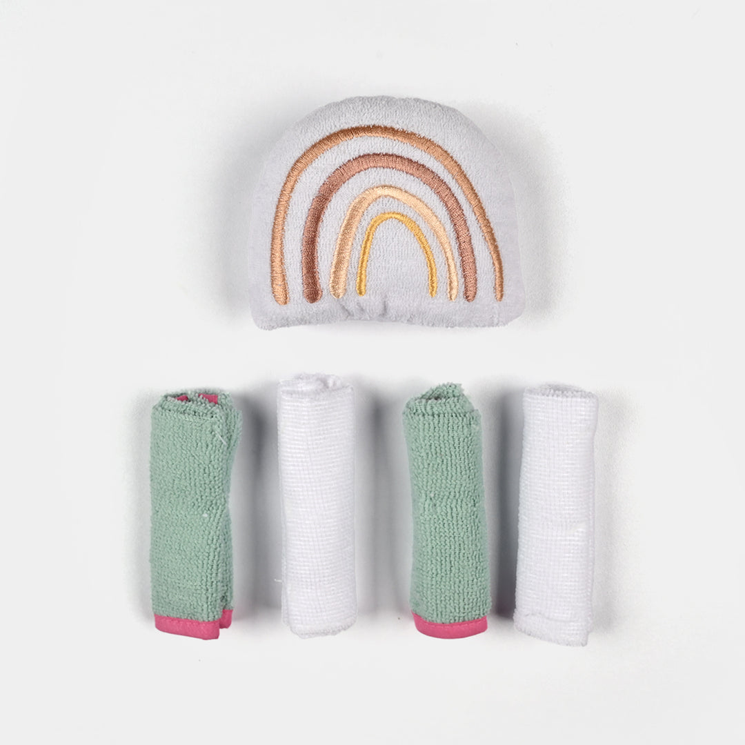 Baby Bath Towel + 4PCs Face Towel