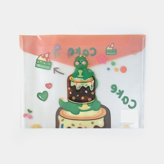 Clear Bag Button File Plastic Folder