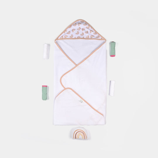 Baby Bath Towel + 4PCs Face Towel