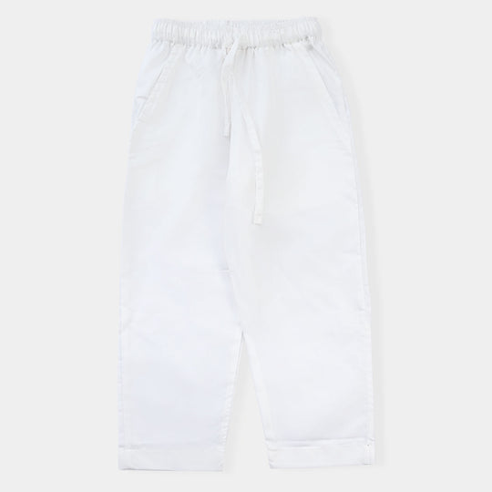 Boys Poly Viscose Pajama - White