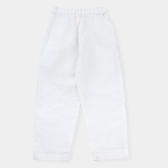 Boys Poly Viscose Pajama - White