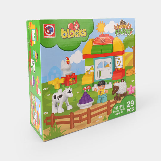 Fun Block Funny Farm Building Block Set | 29PCs