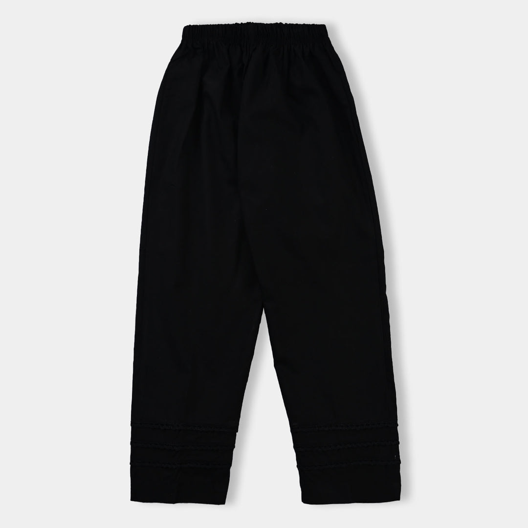 Girls Cotton Trouser -BLACK