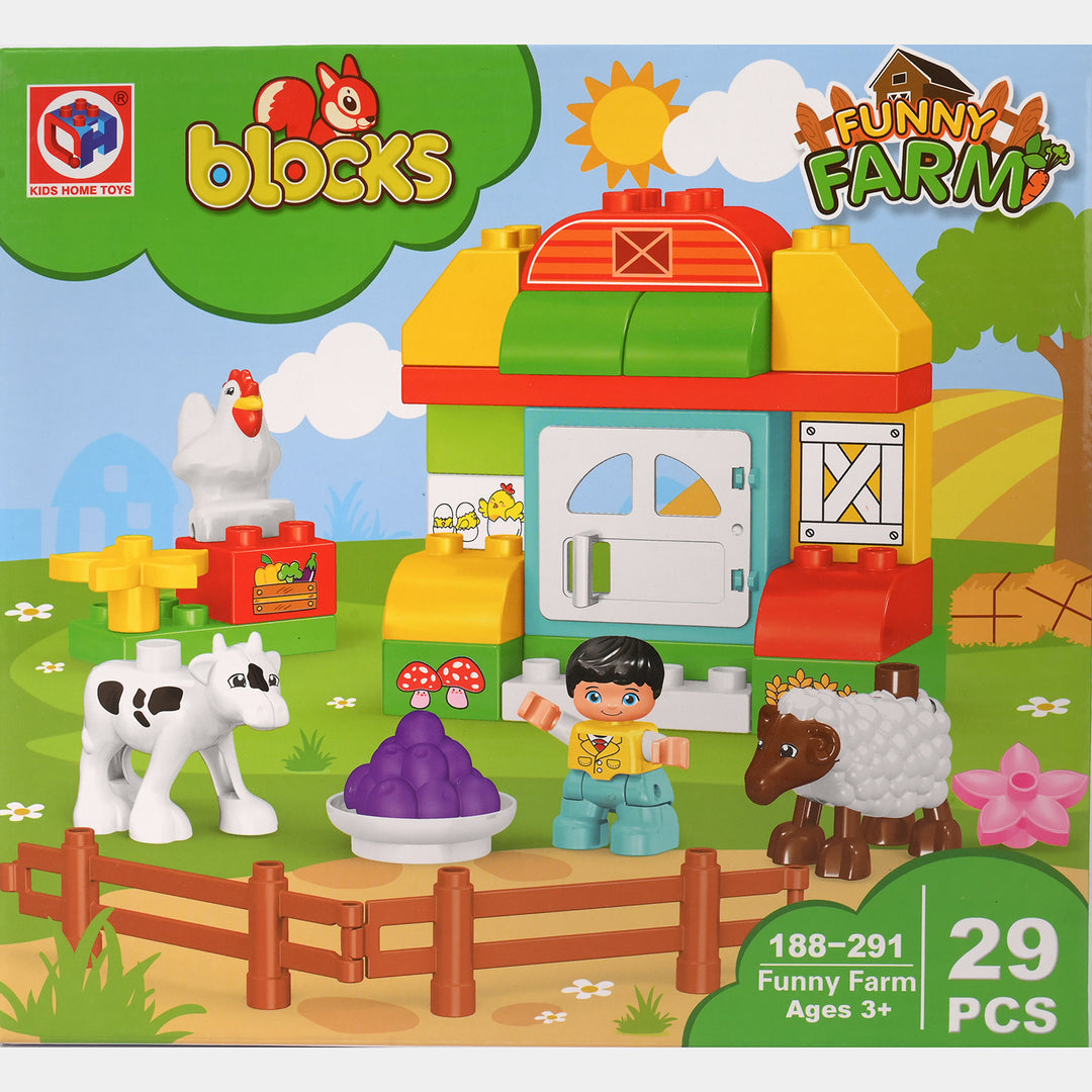 Fun Block Funny Farm Building Block Set | 29PCs