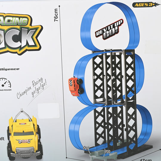 Double Loop Stunt Racing Track Set – Rev Up & Go!