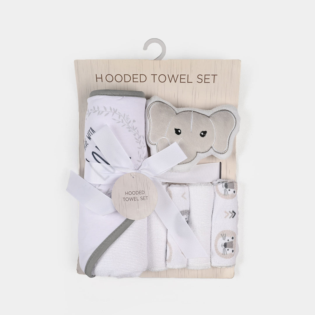 Baby Bath Towel + 4PCs Face Towel