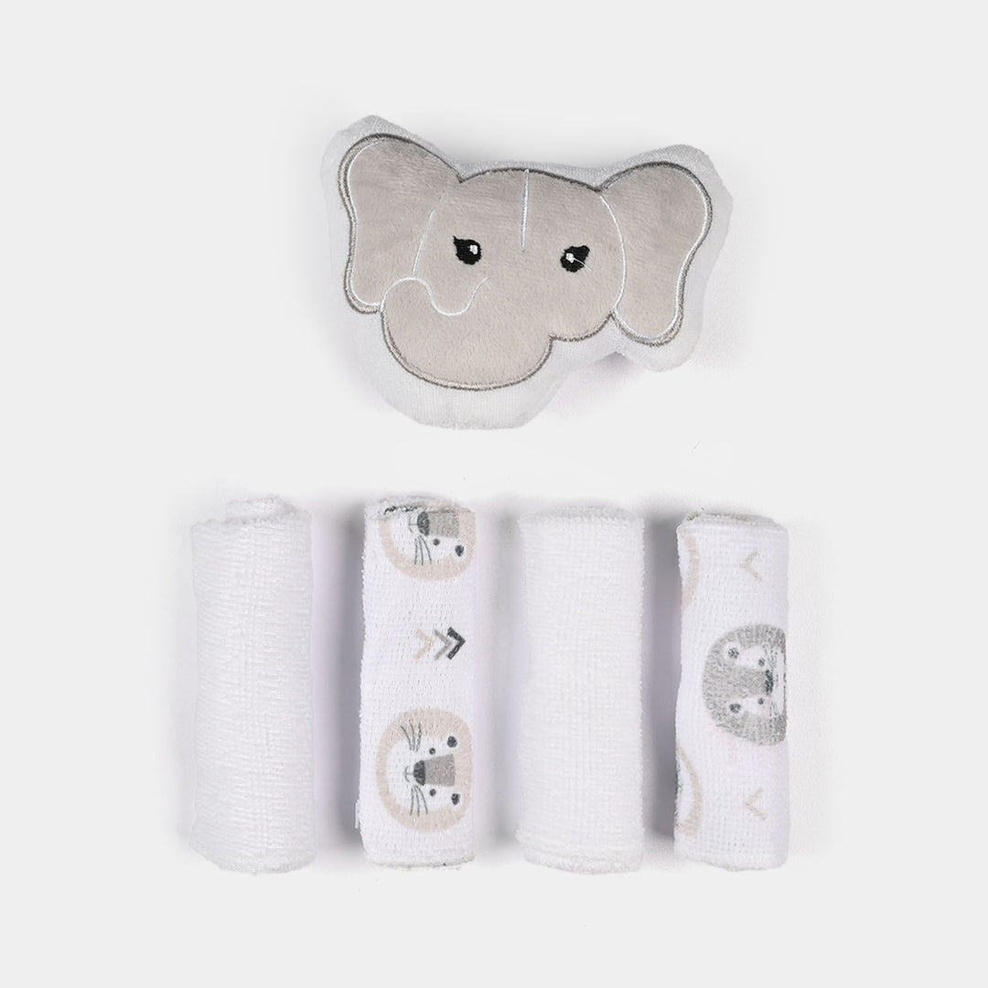 Baby Bath Towel + 4PCs Face Towel
