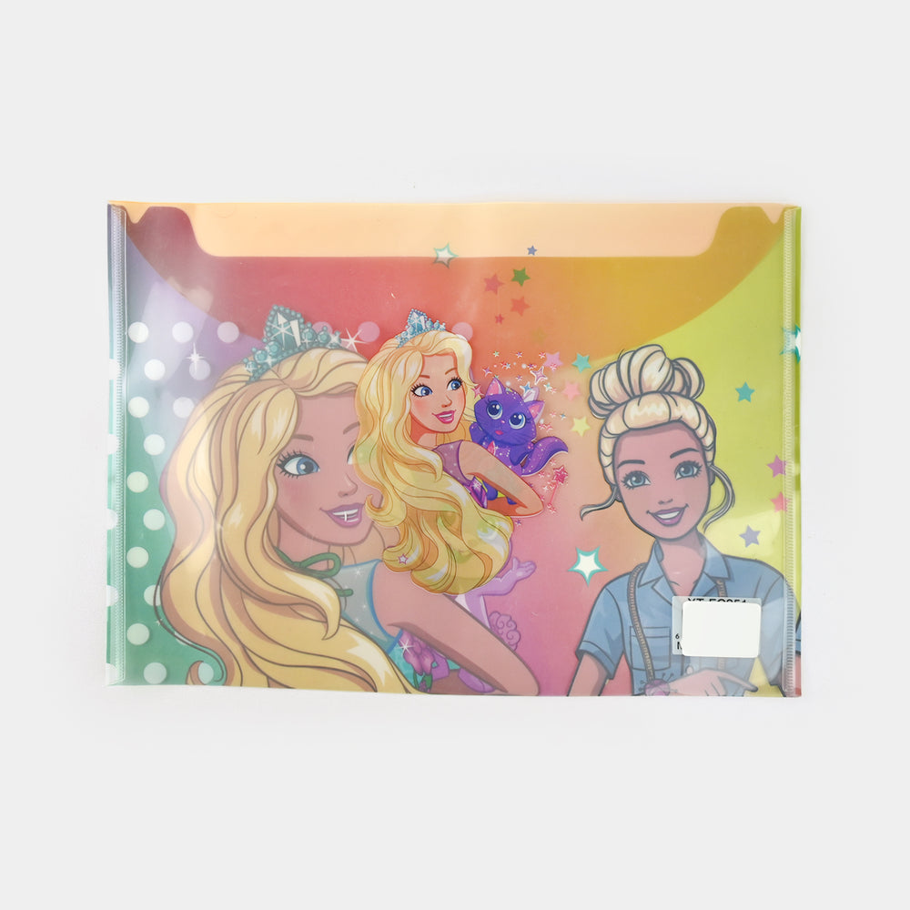 Clear Bag Button File Plastic Folder