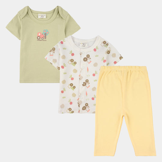 Infant Boys Jersey/Terry 3Pc Gift Set 287-036 E-C-GREEN