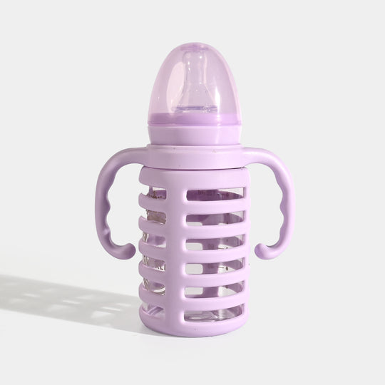 Glass Bottle 120ml With Handle Purple