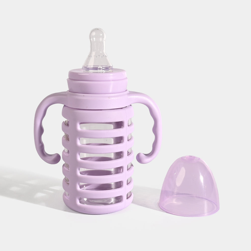 Glass Bottle 120ml With Handle Purple