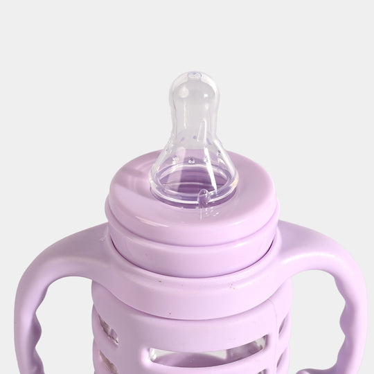 Glass Bottle 120ml With Handle Purple