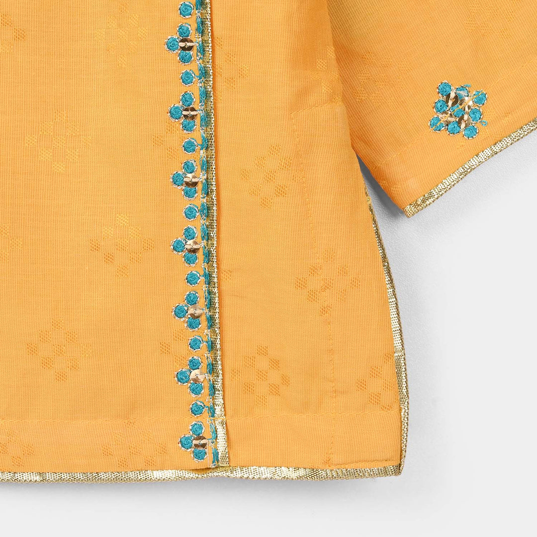 Infant Girls Jacquard 3Pcs (Ishq) – Yellow