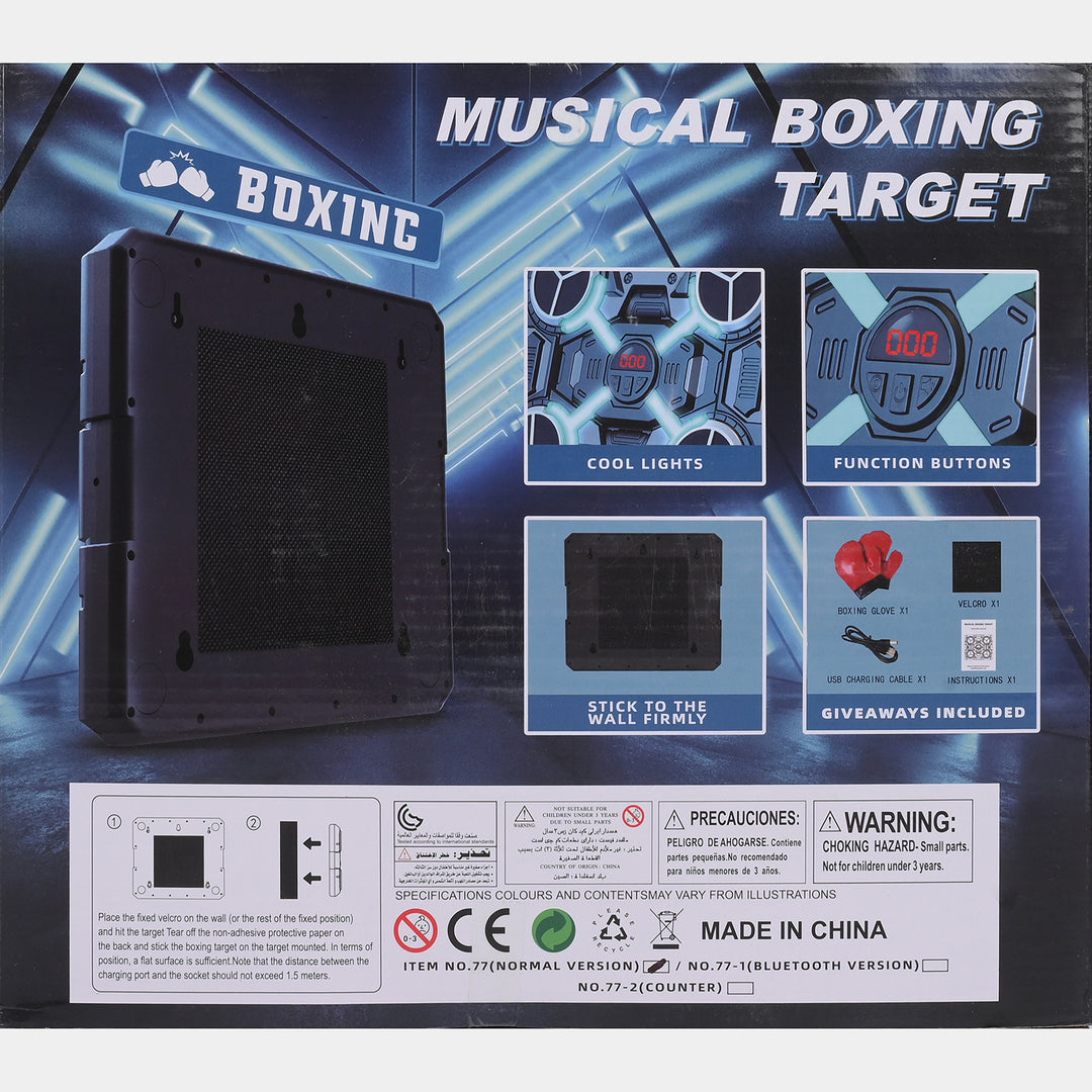 Electronic Musical Boxing Trainer with Gloves – Light, Music & Reaction Game