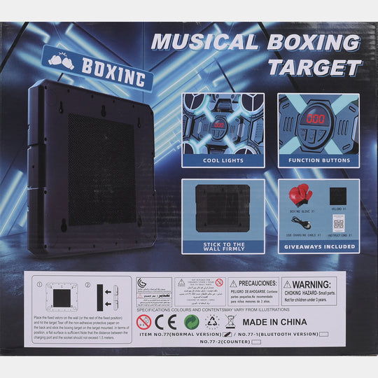 Electronic Musical Boxing Trainer with Gloves – Light, Music & Reaction Game