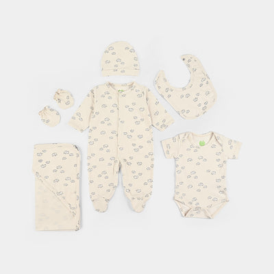 Infant Unisex Cotton Jersey 6 Piece Set -White