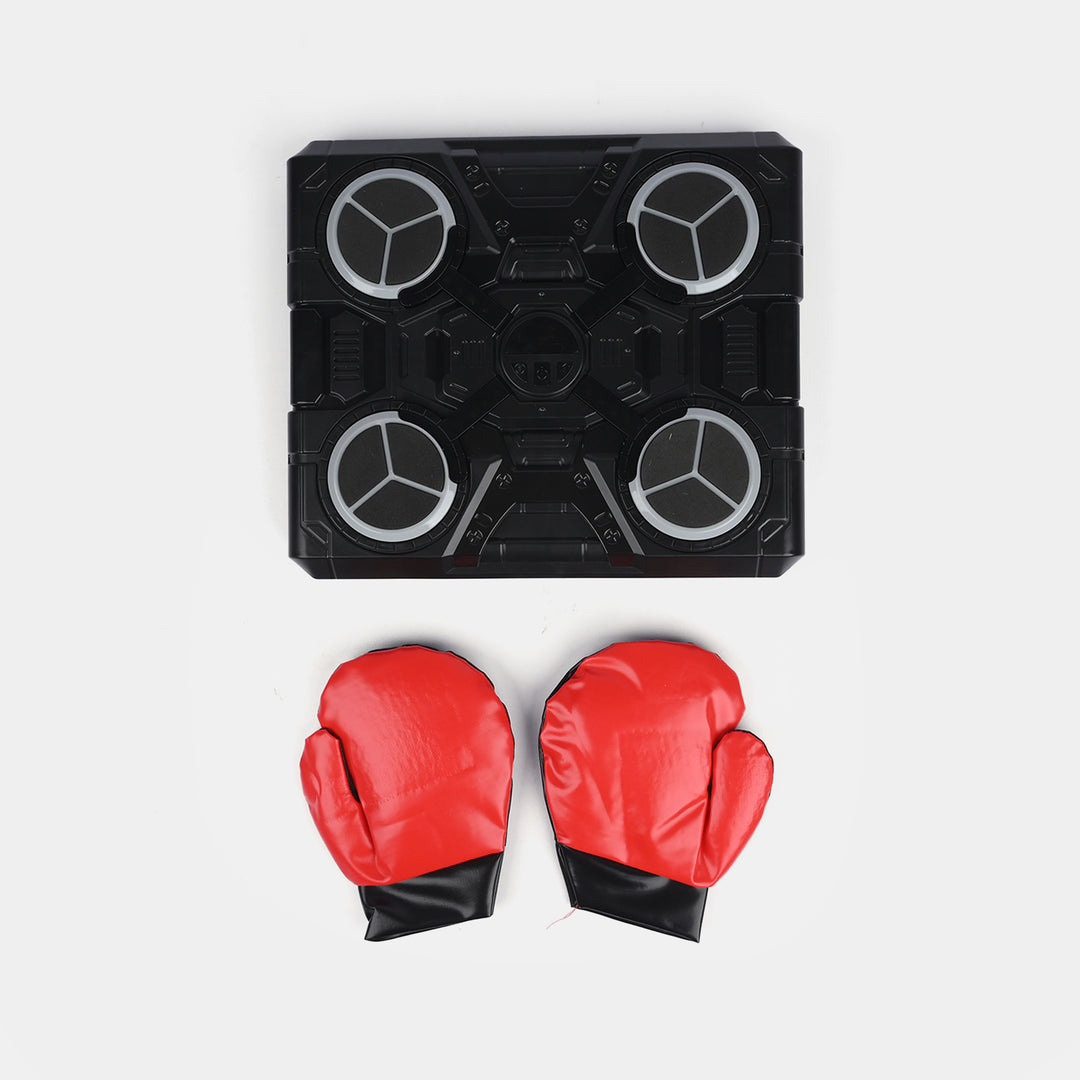 Electronic Musical Boxing Trainer with Gloves – Light, Music & Reaction Game