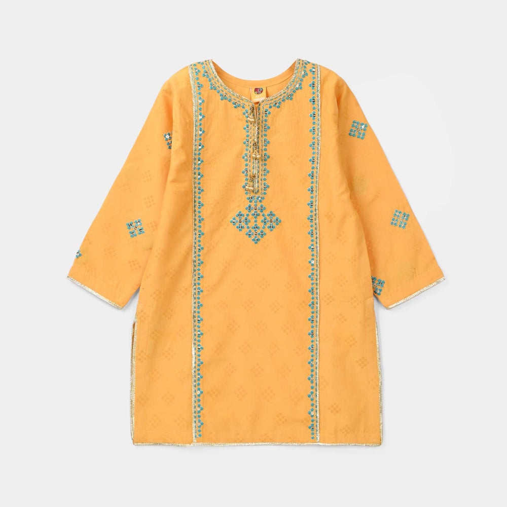 Girls Jacquard 3Pcs (Ishq) - Yellow