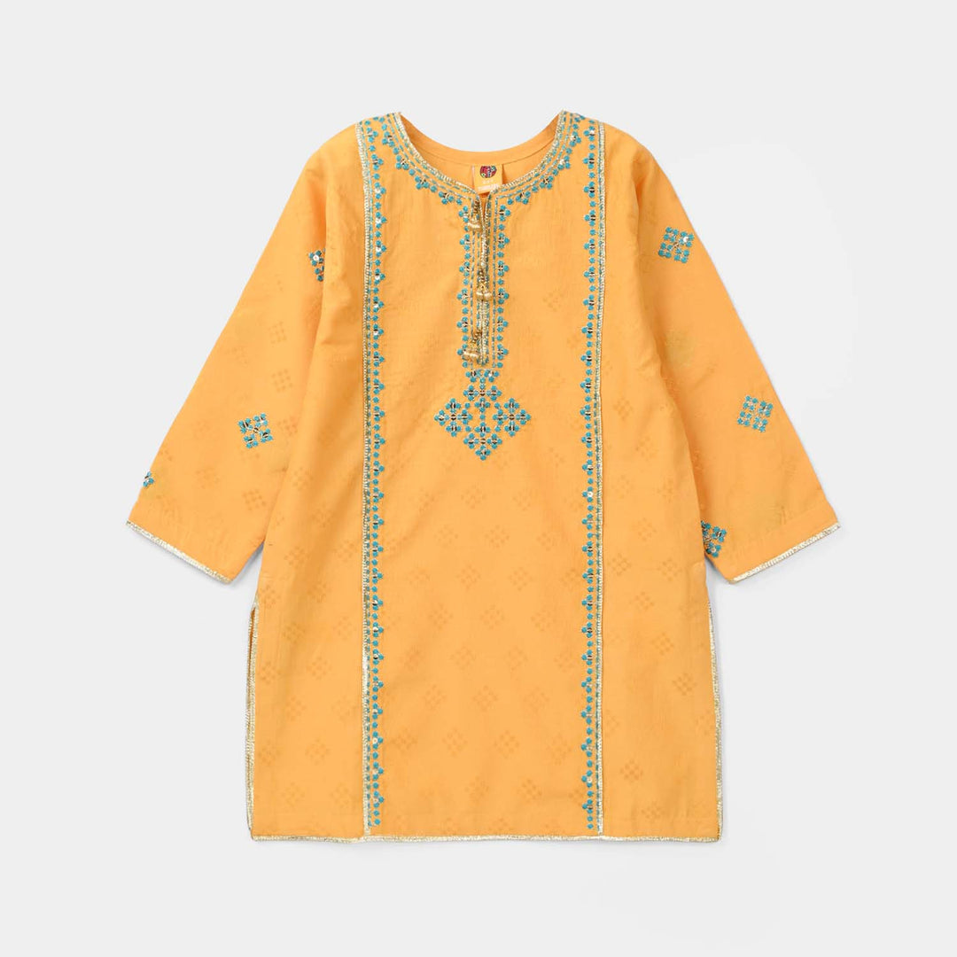 Girls Jacquard 3Pcs (Ishq) - Yellow