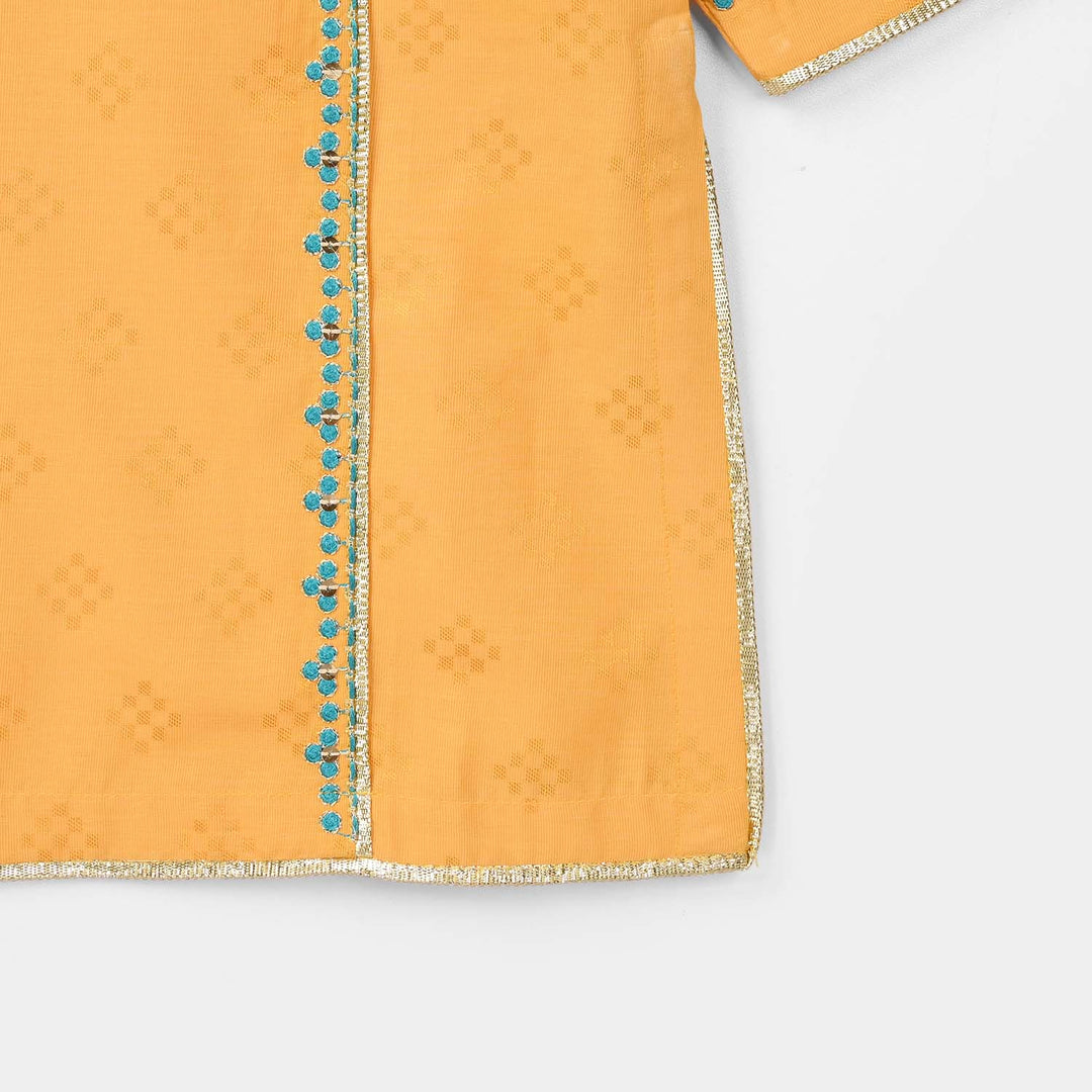 Girls Jacquard 3Pcs (Ishq) - Yellow