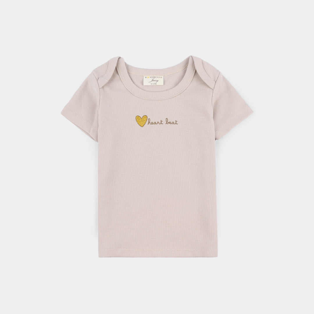 Infant Girls Jersey/Terry 3Pc Suit - Grey