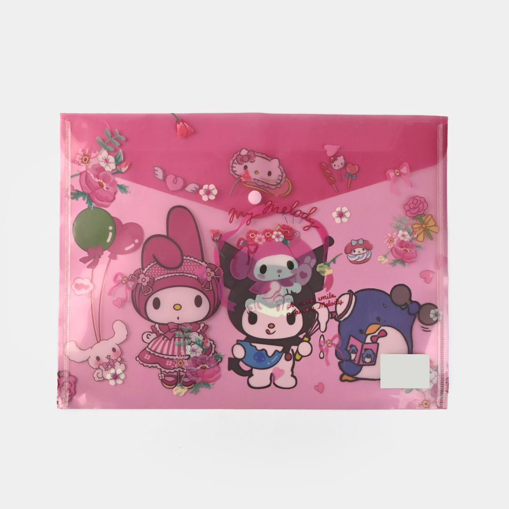 Clear Bag Button File Plastic Folder