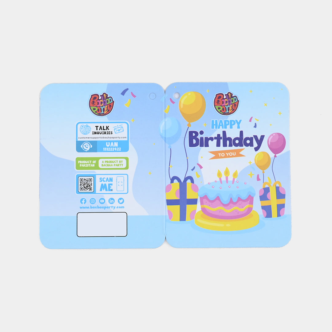 Happy Birthday Mini Greeting Card Sky Blue