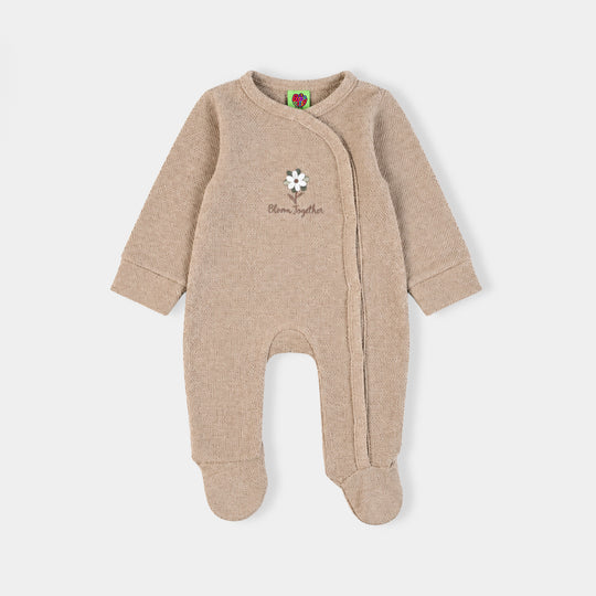 Infant Girls Sherpa Romper Cozy Peanut 2-BROWN