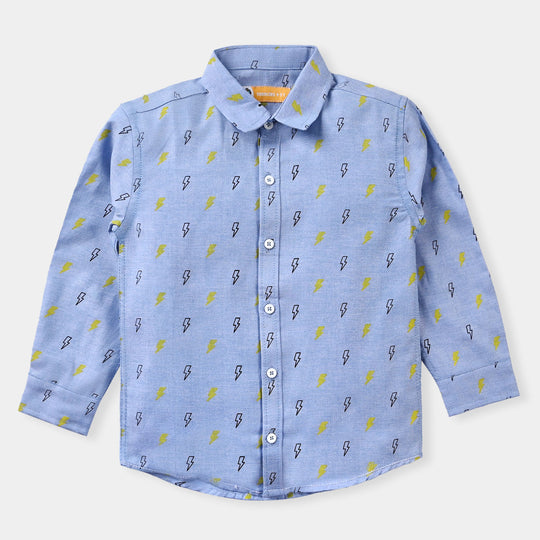 Boys Oxford Casual Shirt Neon Flash | Light BLUE